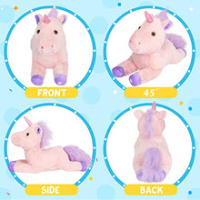 Load image into Gallery viewer, Houswbaby 19&#39;&#39; Light Up Unicorn LED Stuffed Animal Glow at Night Soft Plush Toy Birthday Gift for Kids Girls, Pink
