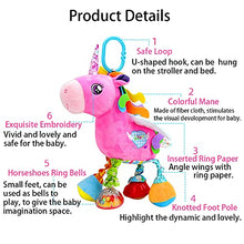 Load image into Gallery viewer, D-KINGCHY Baby Car Stroller Rattle Toy, Hanging Stuffed Animal Plush Ring, Newborn Crib Bed Around Toy with Sound and Handle for 0-3 Years Old (Unicorn)
