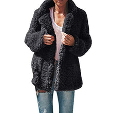 Load image into Gallery viewer, WUAI-Women Casual Lapel Fleece Fuzzy Jacket Shaggy Oversized Jacket Fashion Cardigan Coat Outwear(Dark Gray,X-Large)
