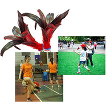 Load image into Gallery viewer, Setaria Viridis 2 Pack Peteca Kick Shuttlecock Chinese Jianzi Kicker Colorful Feather Foot Sports Outdoor Toy Game for Kids Adults High Elasticity of Beef Tendon Bottom (Red)
