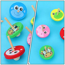 Load image into Gallery viewer, TOYANDONA 10pcs Wooden Spinning Top Toy Funny Vintage Spinning Learning Toys for Boys Girls Party Favors ( Random Color )
