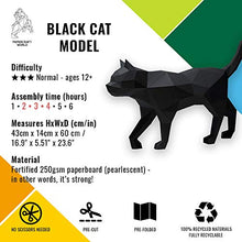 Load image into Gallery viewer, Papercraft World Black Cat Wall Art - 3D Puzzle Colored DIY Kits for Wild Animal Lovers - 100% Recycled Fortified Materials - Handmade Modern Minimalist Use Anywhere Decoration
