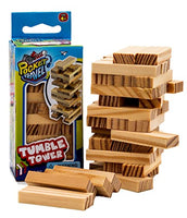 Real Wood Mini Tumble Tower Classic Game (3 Sets) Travel Size 4 Inch by JARU. Wooden Tumbling Tower Blocks of Classic Toys Games Party Favors Toy Mini Board Games for Kids and Adults 3276-3p