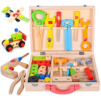 Toy Wooden Tool Set for 3+  Tool Kit for Children  Great Gift for Toddlers & Toys for 2 3 4 5 Year Old Boy Or Girl | Since 1795 (Color : Natural, Size : 30x6.2x26.2cm)