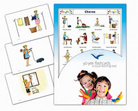 Yo-Yee Flash Cards - Chores and Household Duties Picture Cards - English Vocabulary Word Cards for Toddlers, Kids, Children and Adults - Including Teaching Activities and Game Ideas