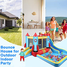 Load image into Gallery viewer, Inflatable Water Bounce House with Blower Kids Water Bouncy Castle with Slide, Climbing Wall, Plash Pool, Including Carry Bag Repair Kit ((146 x 132 x 81) Castle)
