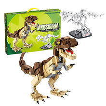 Load image into Gallery viewer, Dinosaurs Building Blocks for Kids, 2 ModelsT-rex Building Bricks Dinosaur Toy Set, STEM Creative DIY Construction Toy for Boys Girls Aged 6+

