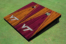 Load image into Gallery viewer, Virginia Tech Alternating Wood Look Triangle Cornhole Boards
