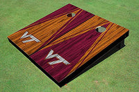 Virginia Tech Alternating Wood Look Triangle Cornhole Boards