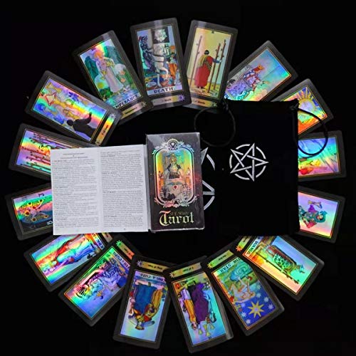 Rosmryx Tarot Cards Sets with Guide Book & Premium Velvet Tarot Bag & Tarot Cloth - Holographic Tarot Deck - Classic Tarot Decks for Beginners