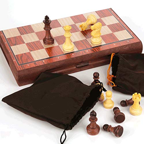 WPBOY Chess Micro-Magnetic Travel Chess Set with Folding Chess Board Educational Toys for Kids Adults,Portable Educational Board Game Chess Set (Size : X-Large)
