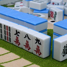 Load image into Gallery viewer, Mahjong Set MahJongg Tile Set Chinese Mahjong Game Set, Including 144 Tile Dice, Storage Bag (for Chinese Style Game Play) Chinese Mahjong Game Set (Color : Blue, Size : 42#)
