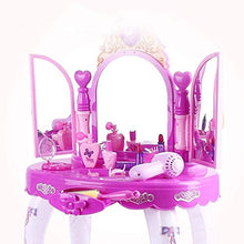 Load image into Gallery viewer, BUYT Vanity Table Set Play Pretend Play Vanity Table and Beauty Play Set with Piano and Fashion Makeup Accessories for Girls Dressing Makeup Table
