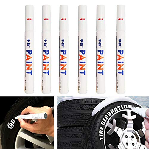 Strong689 6PCS Waterproof Marker Pen Permanent Paint Car Tyre Tire Tread Rubber Universal