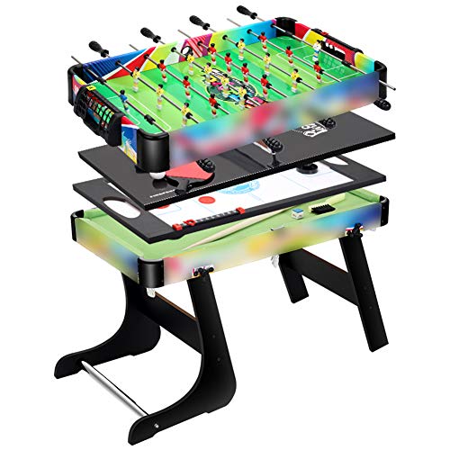 Mini Foosball Multifunctional Pool Table Combination, Four-in-One Ice Hockey Table Tennis Home Parent-Child Interactive Game Table