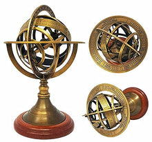 Load image into Gallery viewer, Antique Style Brass Armillary 5&quot; Sphere Astrolabe Nautical Marine Tabletop Globe Armillary Sphere ~ Globe Spherical Astrolabe Compass 5&quot;
