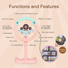 Load image into Gallery viewer, COLOR TREE Kids Steering Wheel Toys w/ Stand - Toddlers Pretend Play Simulated Driving with Lights and Sounds - Preschool Interactive Toy - Pink
