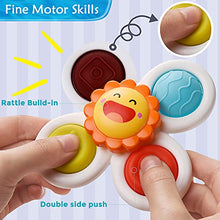 Load image into Gallery viewer, Suction Cup Spinner Toys, Sensory Spinning Top Toys for Toddlers 1-3 Year Old, Fidget Dimple Toy for Babies , Birthday Gifts for Baby boy Girl
