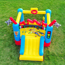 Load image into Gallery viewer, RETRO JUMP Inflatable Bounce House for Kids, Racing Theme Bouncy Castle with Basketball Hoop - Blower, Carring Bag Included
