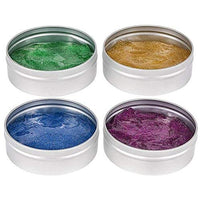 Kicko Glitter Putty in Tin Can - 4 Pack - Colored Sludgy Gooey - Sensory and Tactile Stimulation, Stress Relief, Party Favor, Decoration - 3 Inch
