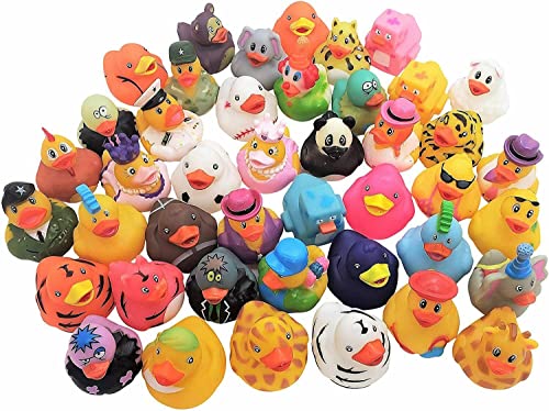 Zugar Land Assorted Colorful Rubber Duckies (2'') Ducks Ducky Duck Ducking (50), Multi