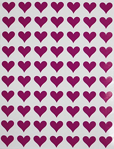 Royal Green Colored Decorative & Cute Heart Stickers - Scrapbooking Stickers, Packaging Stickers, Arts & Crafts Decorative Sticker Labels for Scrapbooks & More - 0.5 inch, 350-Pack (Purple)