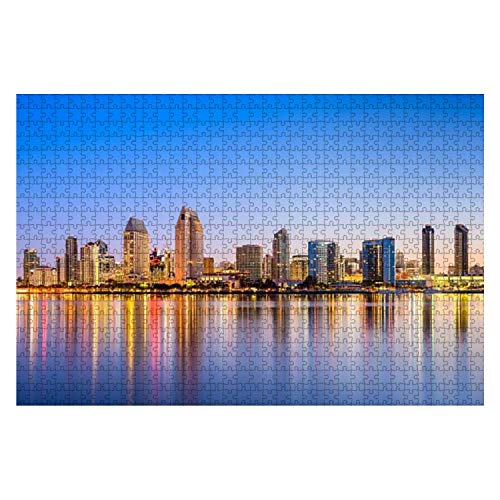 Wooden Puzzle 1000 Pieces san Diego California Skylines and Pictures Jigsaw Puzzles for Children or Adults Educational Toys Decompression Game