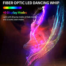 Load image into Gallery viewer, AMKI Fiber Optic Whip, Dance Flow Pixel Whip Super Bright Light Up Rave Toy 40 Color Effects Mode 360 Swivel for Dancing, Parties, Light Shows, EDM Music Festivals

