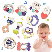 Load image into Gallery viewer, 10pcs Baby Toys Rattles Set, Toddlers Chewing Teething Toys Grab Shaker Hand Bells and Spin Rattle Musical Toy Playset Early Educational Gift Toys for Baby Newborn Infant 6-12 Months

