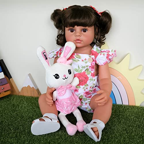 iCradle Washable Silicone Simulation Reborn Baby Doll Black African American 22