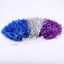 Load image into Gallery viewer, NUOBESTY 12pcs Cheerleading Pom Poms Cheerleader Pompoms Metallic Foil Pompoms for Sports Team Spirit Cheering Party Dance Supplies Double Hole, Mixed Color
