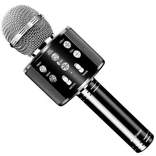 Wireless Bluetooth Karaoke Microphone,4 in 1 Portable Handheld Karaoke Mic Machine Birthday Thanksgiving Christmas Best Gifts Home Party Favor Singing for Android/iPhone/iPad/PC and All Smartphone