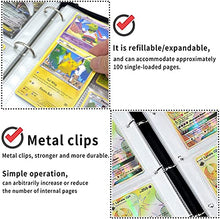 Load image into Gallery viewer, Trading Card Binder with Sleeves, 400 Pockets Zipper Binder Card Holder Collectors Album Folder Carrying Case with 50 Premium 8-Pocket Sheets Fit for TCG Baseball and Football Cards
