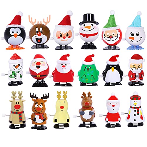 Max Fun 18pcs Christmas Stocking Stuffers Wind Up Toys Assortment for Christmas Party Favors Goody Bag Filler (Christmas)