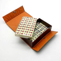 Riyyow Mini Mahjong Set Portable with Deluxe Retro Style Box for Party Entertainment Mini Mahjong (Color : White, Size : One Size)