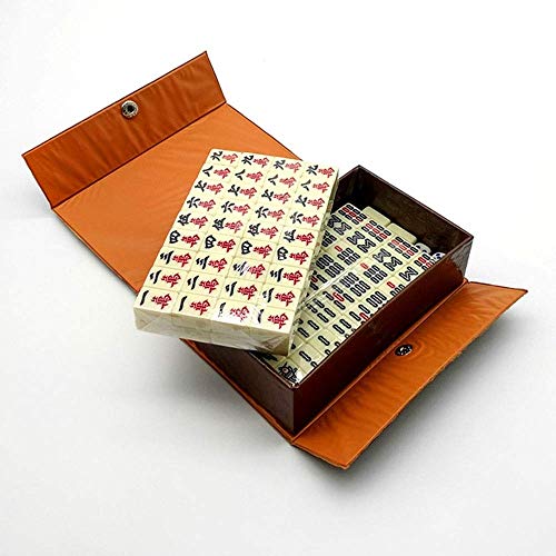 Riyyow Mini Mahjong Set Portable with Deluxe Retro Style Box for Party Entertainment Mini Mahjong (Color : White, Size : One Size)