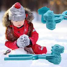 Load image into Gallery viewer, ZTGD 1pcs Snowball Maker Tool,Dinosaur Shape Snow Ball Clip,Snow Sled,Good Flexibility Plastic Outdoor Play Winter Snowball Clamp Kids Toy - Blue S
