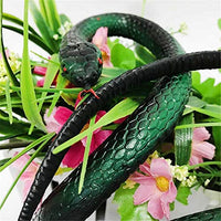 Ulalaza Simulation Snake Toy Lifelike Python Cobra Model Halloween Prank Scary Snake Fake Animal Toy (Dark Green Killer)