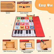 Load image into Gallery viewer, Hautton Kids Piano Mat, 39.4 X 28.2&quot; Musical Keyboard Playmat Dance Mat with Letters Words and 6 Instrument Sounds Animal Touch Play Blanket, Early Education Toy Gift for Girls Boys
