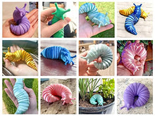 Load image into Gallery viewer, Fidget Slug Articulating Stim Toy | 141 Different Combinations of Size and Colors Like Glow, Heat Changing, etc. (Silver, 4&quot; Small)
