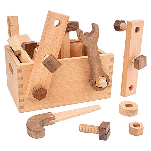 JW-YZWJ Wooden Children's Multifunctional Tabletop Game Screw Screw Disassembly and Assembly Toolbox Educational Toys