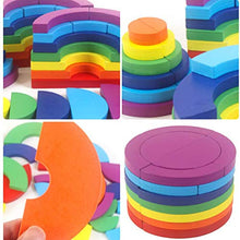 Load image into Gallery viewer, TOYANDONA Wooden Rainbow Stacker Puzzle Blocks Shape Building Toys Jigsaw Toys Gift 30pcs
