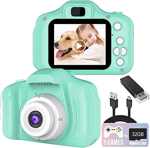 ALERKA Kids Mini Digital Camera Shockproof, Waterproof for Kids (Green)