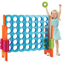 Costzon Giant 4-in-A-Row, Jumbo 4-to-Score Giant Games for Kids Adults, Indoor Outdoor Party Family Connect Plastic Game, 4 Feet Wide 3.5 Feet Tall w/42 Jumbo Rings & Quick-Release Slider (Vibrant)