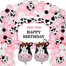 Load image into Gallery viewer, Cow Balloon Garland Kit Farm Animal Cow Theme Party Decoration for Girl Pink Cow 1st 2nd 3rd Birthday Party Supplies Pink Cow Print Decor Balloons

