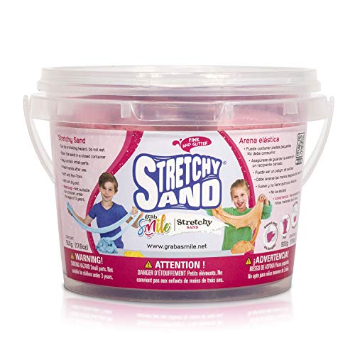 Stretchy Sand Sensory Toy - Non-Drying, Non-Sticky, Non-Toxic Reusable Slime with a Smooth Sandy Texture for Tactile Input - 1.1 Lbs (Pink Glitter)