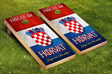 Load image into Gallery viewer, DaVinci Wrap Masters Long Live Croatia! Personalized Laminated Vinyl Corn Hole Board Decals.
