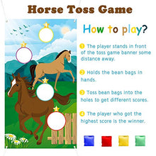 Load image into Gallery viewer, WATINC Horse Toss Games with 4 Bean Bags, Derby Birthday Party Fun Game for Kids and Adults, Horse Banner for Cowboy Theme Party Decoration, Indoor Outdoor Yard Activity Favors Supplies, Birthday Gift
