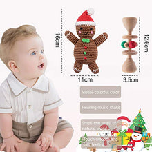 Load image into Gallery viewer, Promise Babe Christmas Teether Toys Gingerbread Man Wooden Rattle Baby Montessori Toy Teething Crochet Beads Perfect Shower Gift - Set of 2
