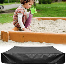 Load image into Gallery viewer, Sandbox Cover, Waterproof Square Protective Cover, Oxford Cloth Sandbox Cover Pool Protective Cover for Sand Toys Adjustable Sandbox Cover with Drawstring (120*120 cm, Black)
